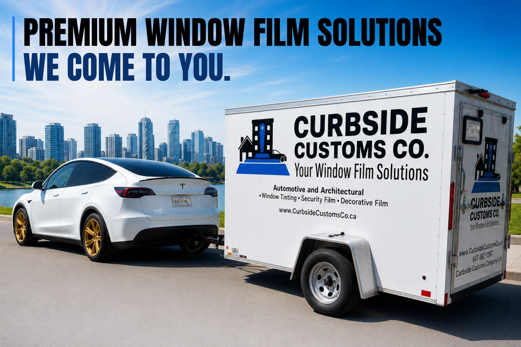 Curbside Customs Co. offers mobile window film installation, servicing the Durham region and GTA.